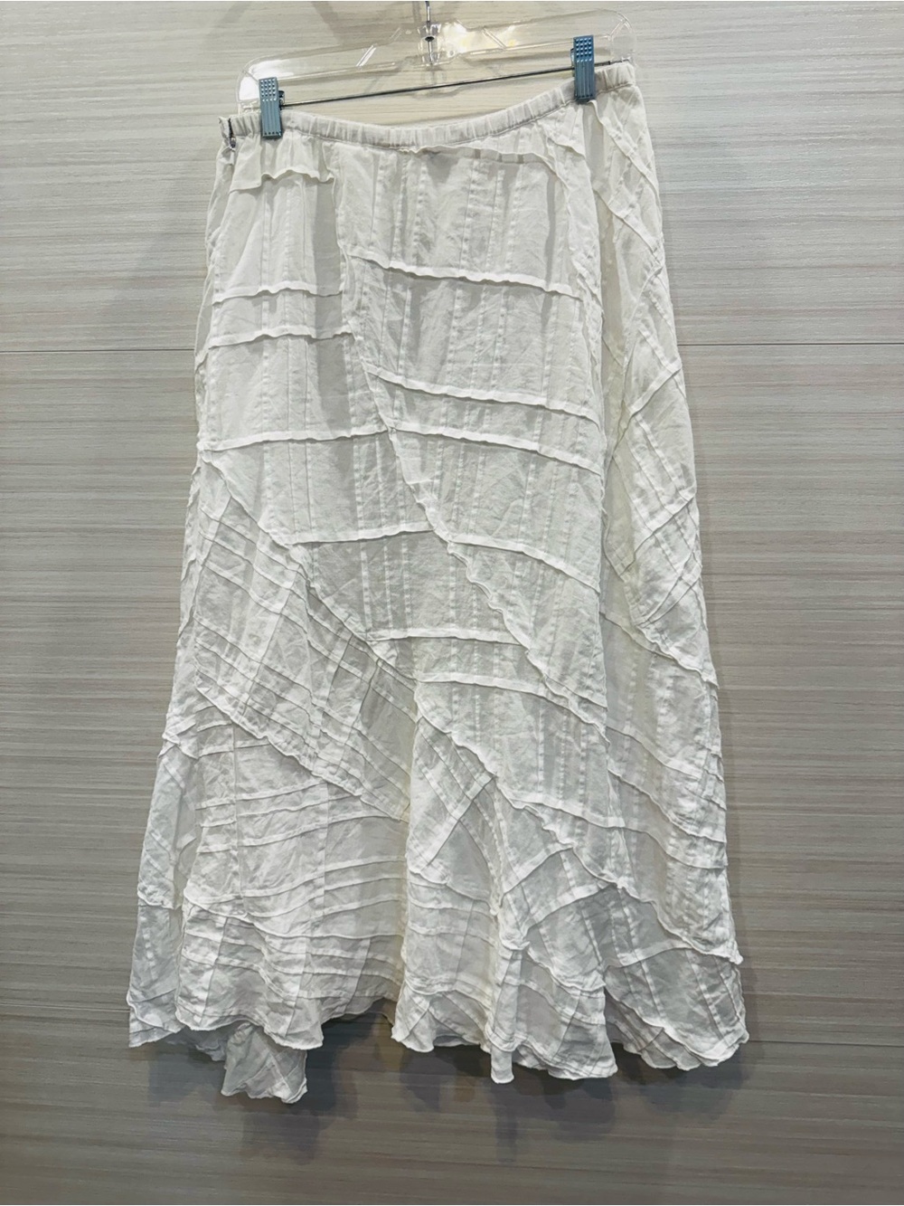 J. Jill White Cotton Tiered A-Line Maxi Skirt size Medium - Picture 2 of 6
